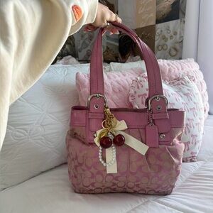 Y2K Barbie Pink Coach Soho Signature C Tote Bag/Purse